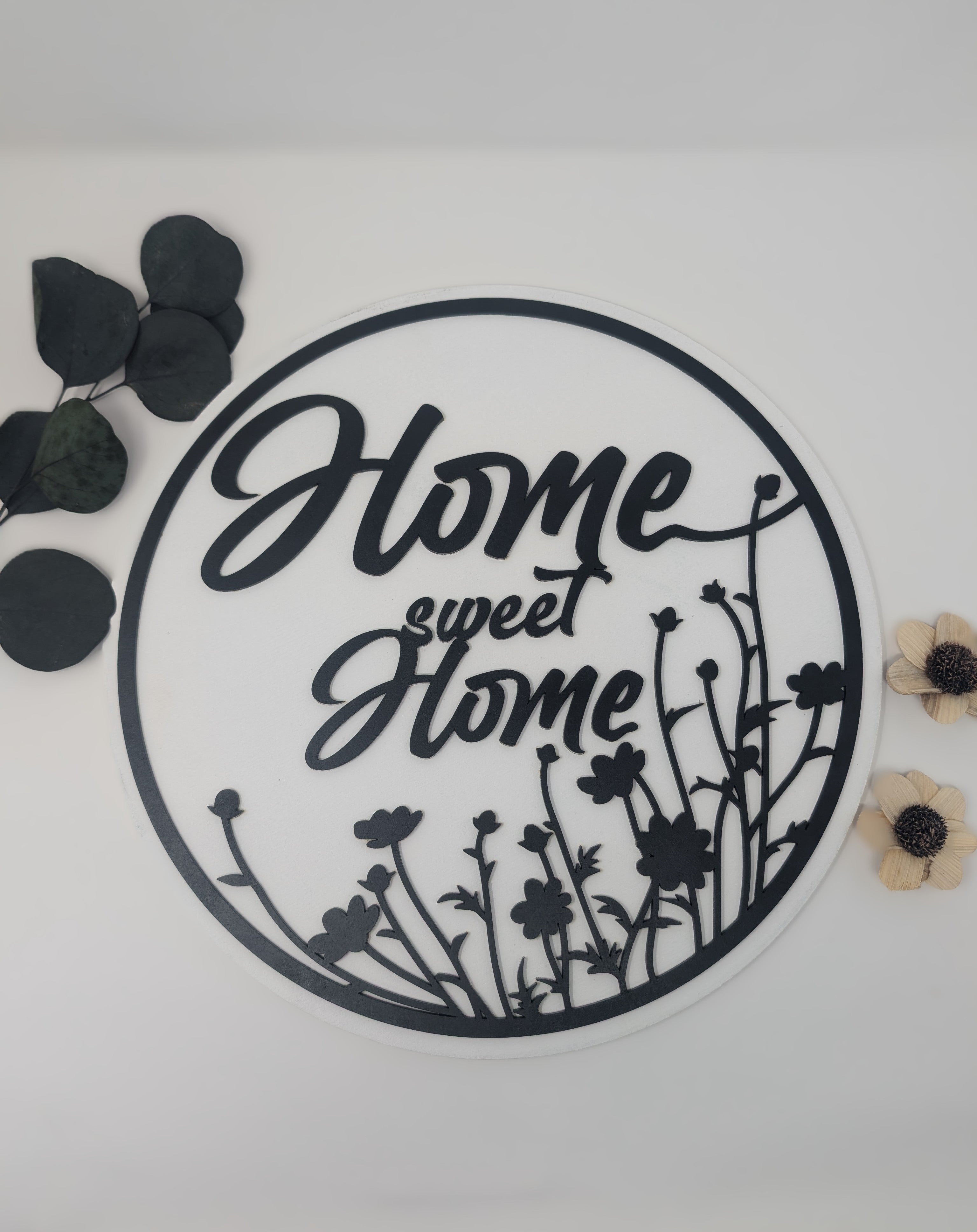 Home Sweet Home Round Wood Sign (18")