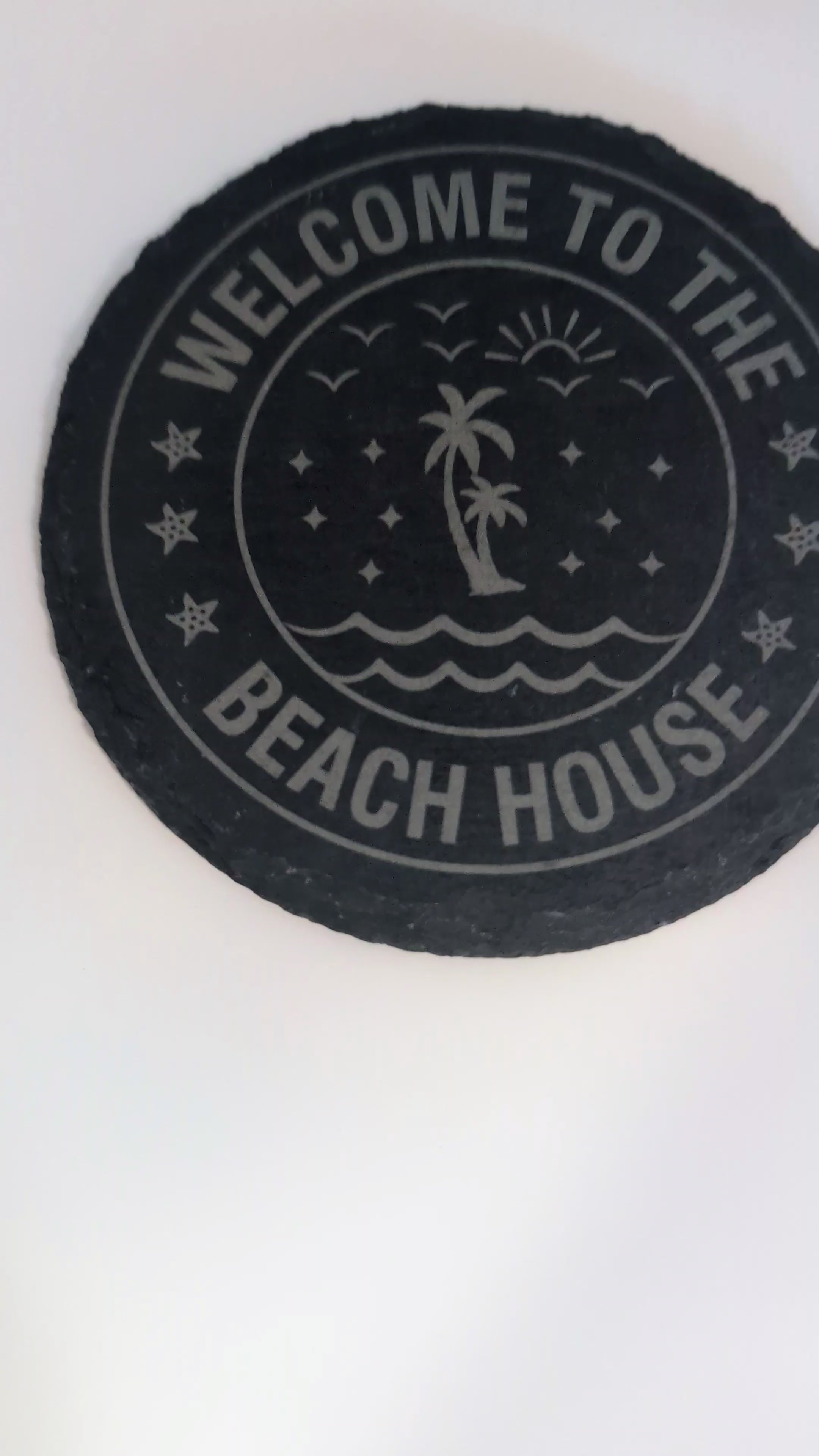 Welcome to the Beach House Engraved Slate Coasters
