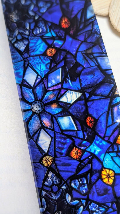 Blue Snowflake Acrylic Bookmark | Stained Glass Winter Book Lover Gift