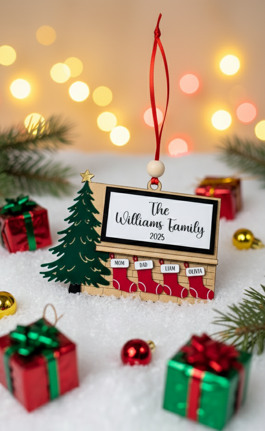 Personalized Family Stockings Ornament – Custom Family Christmas Keepsake