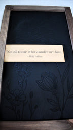 Custom Quote Wood Sign, Framed Floral Engraved Wall Art